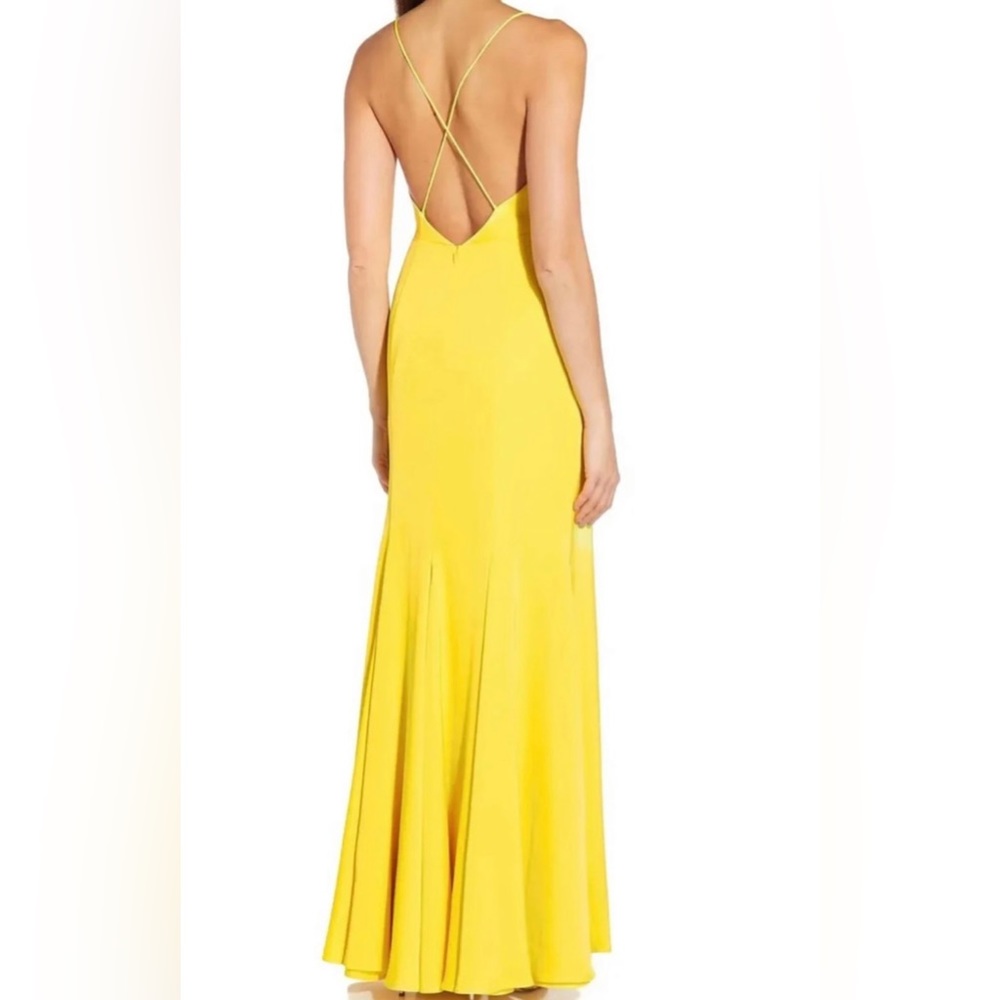 NWT Aidan by Aidan Mattox V-Neck Mermaid Gown - Picture 3 of 8